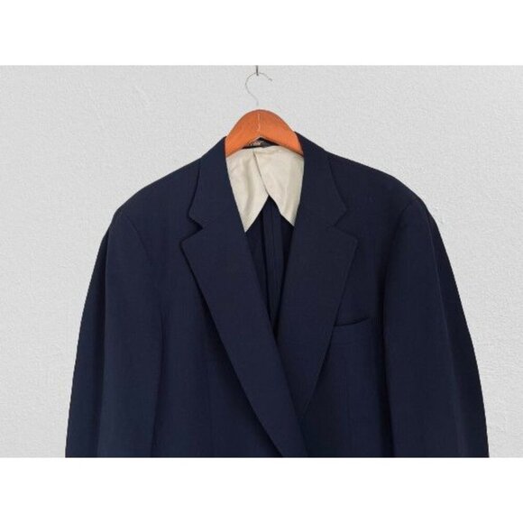 PAUL STUART Sport Blazer 100% Wool Navy Blue Jacket Gold Buttons Size 48/XLong - Picture 2 of 13